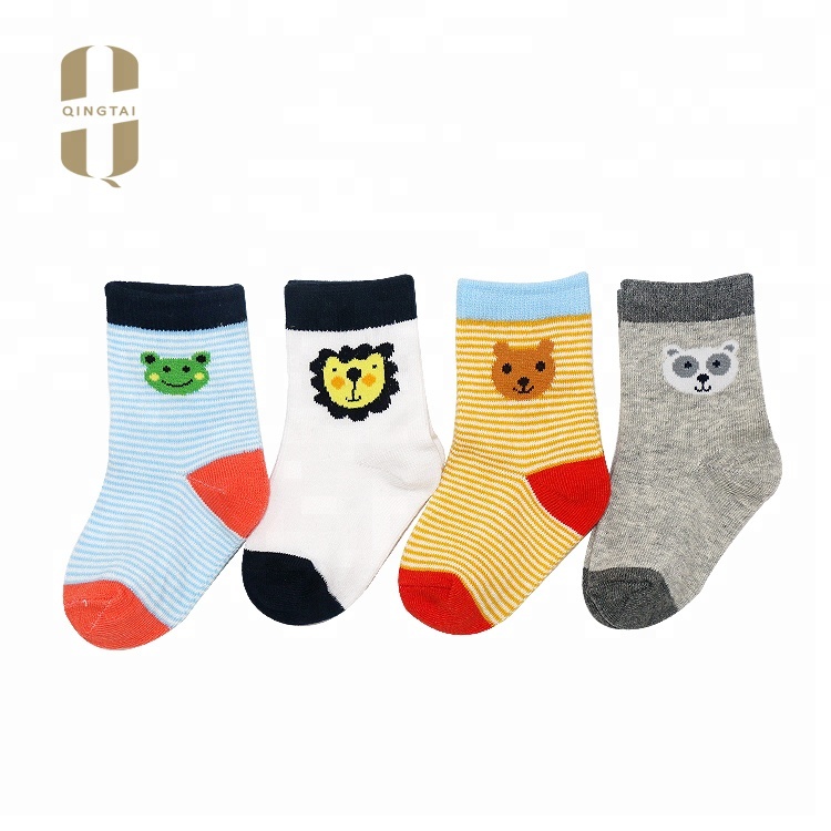 Wholesale custom low MOQ baby 100% organic cotton socks for boys girls