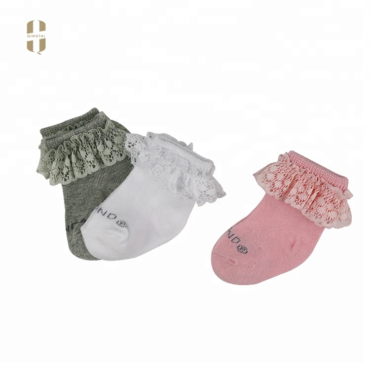 China knitted breathable baby girls tube kids cotton lace socks